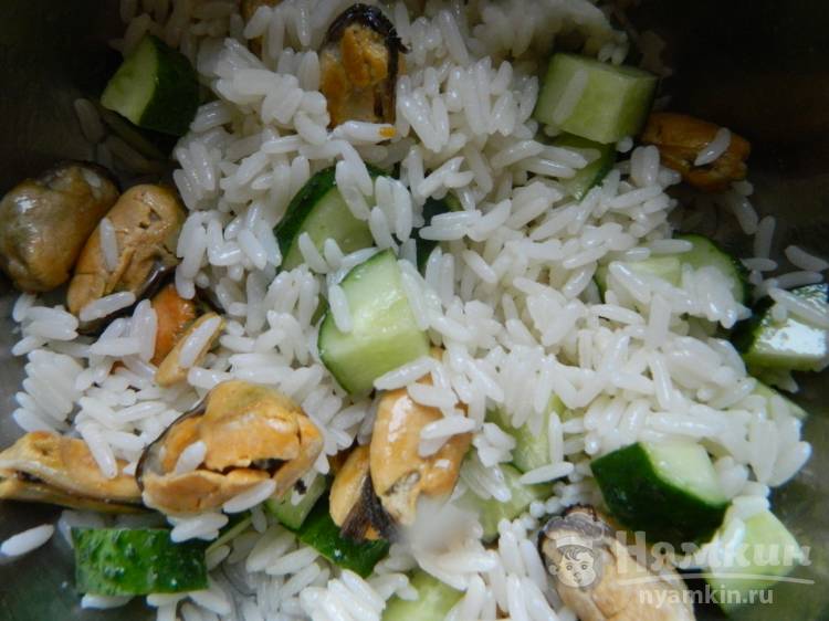 Салат с рисом и мидиями - фото шаг 3