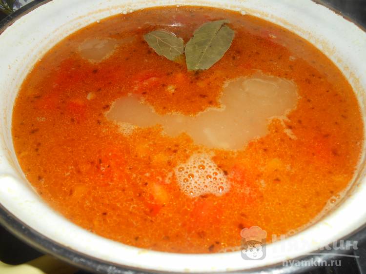 Гороховый суп с курицей и помидорами - фото шаг 6