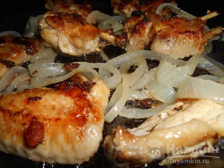 Шашлык из курицы на сковороде - фото шаг 4