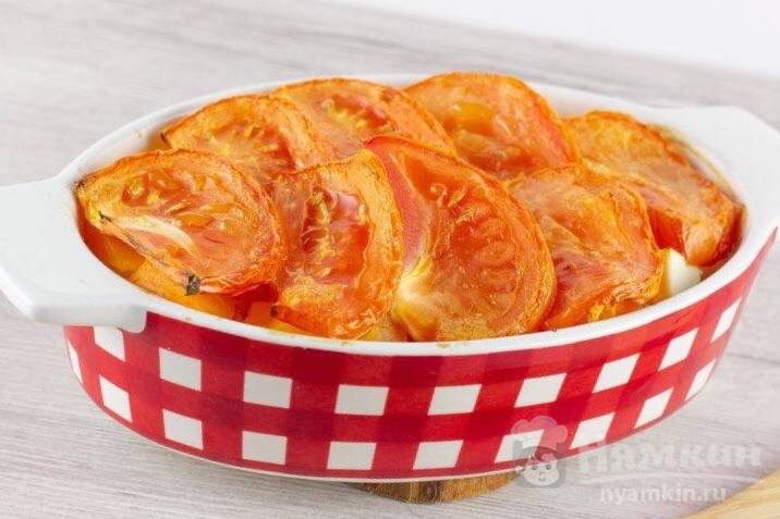Тыква с брынзой и помидорами в духовке - фото шаг 7