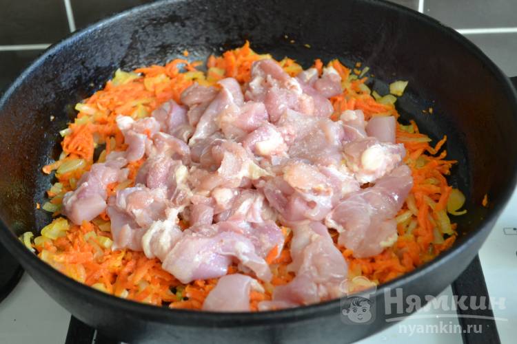 Гречка с овощами и курицей - фото шаг 4