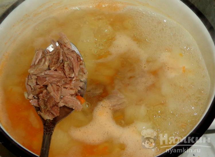 Суп с вареным мясом и макаронами - фото шаг 5