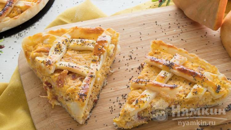 Пирог с тыквой из слоеного теста - фото шаг 10