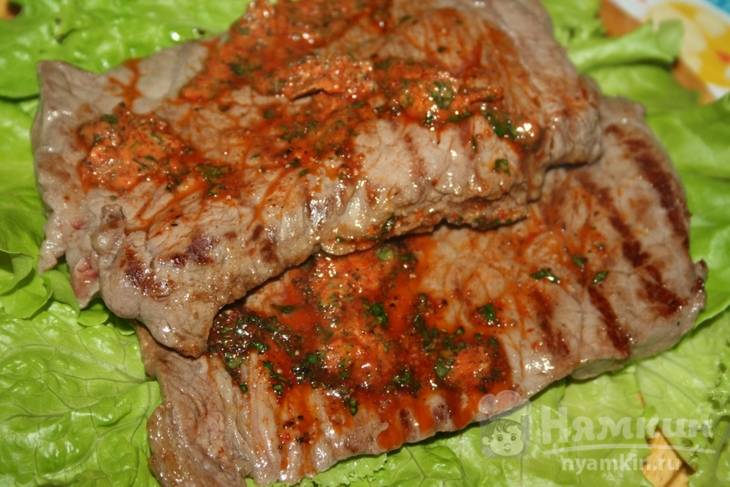 Говядина с ароматным маслом на сковороде-гриль - фото шаг 6