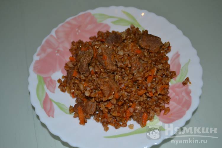 Гречка с говядиной на сковородке - фото шаг 11