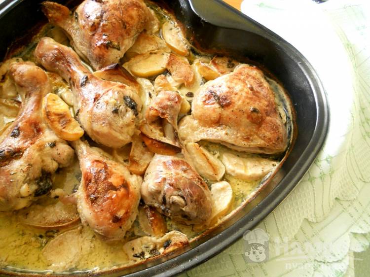 Запеченная курица с яблоками и апельсинами - фото шаг 4
