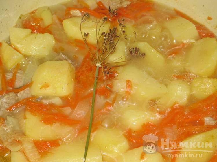 Соус со свининой и тающим во рту картофелем в казане  - фото шаг 10