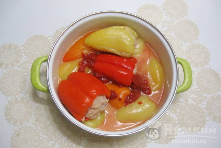 Перец фаршированный курицей и рисом - фото шаг 5
