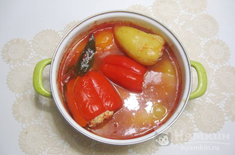 Перец фаршированный курицей и рисом - фото шаг 6