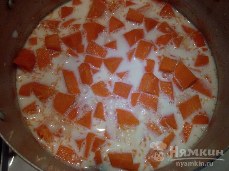 Тыквенная молочная каша с рисом - фото шаг 3