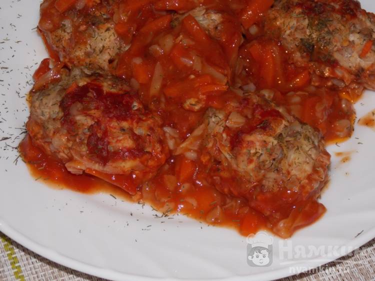 Куриные котлеты с гречкой и капустой в духовке - фото шаг 5