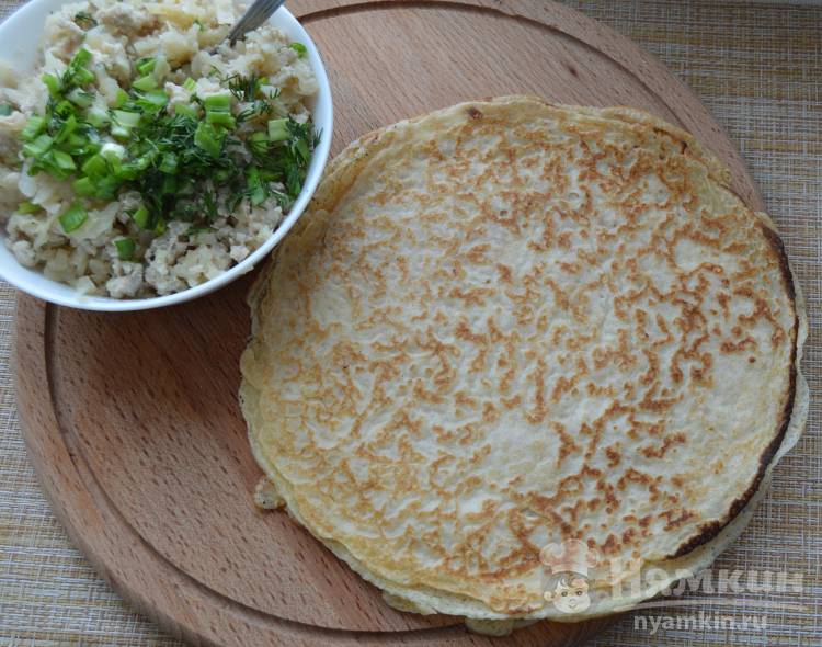 Блинчики фаршированные мясом и капустой - фото шаг 5