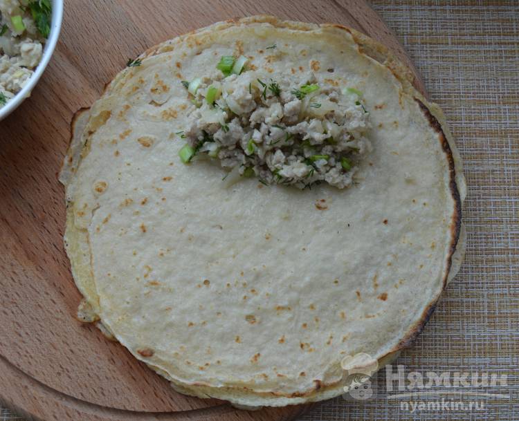 Блинчики фаршированные мясом и капустой - фото шаг 6