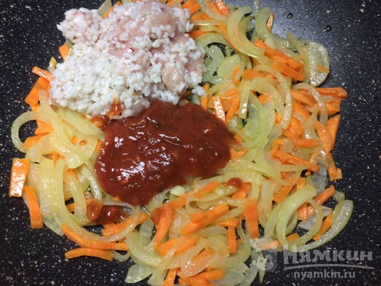 Голубцы с куриным мясом и рисом - фото шаг 5