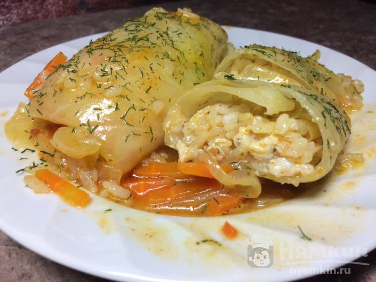 Голубцы с куриным мясом и рисом - фото шаг 8