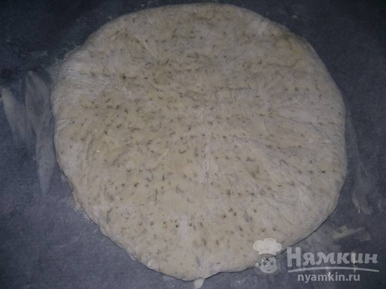 Лепешка с зеленью и адыгейским сыром в духовке - фото шаг 5