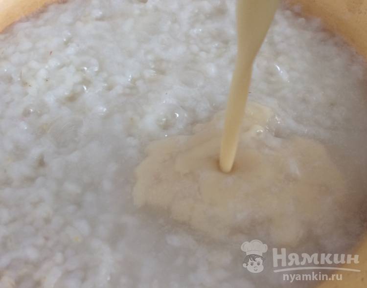 Постная каша с кокосовым урбечем и изюмом - фото шаг 5