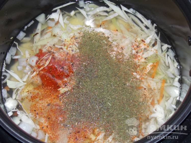 Постный суп с овощами и томатом в мультиварке - фото шаг 3