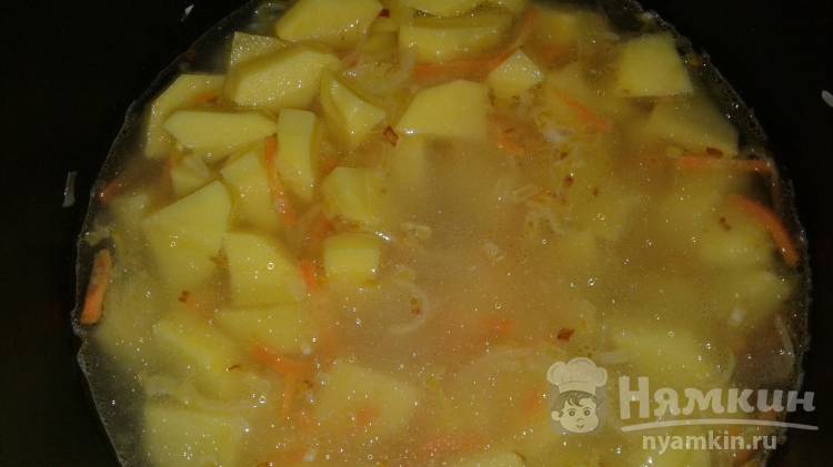 Суп из консервированной сайры с овощами и рисом - рецепт автора Елена Машнич Сибирячка