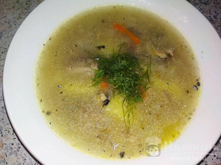 Рыбный суп с консервированной сайрой и овощами