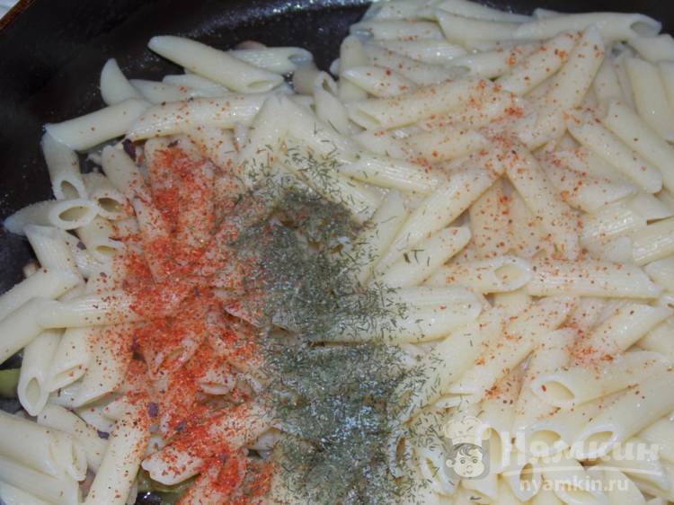 Постные макароны с шампиньонами и болгарским перцем - фото шаг 3