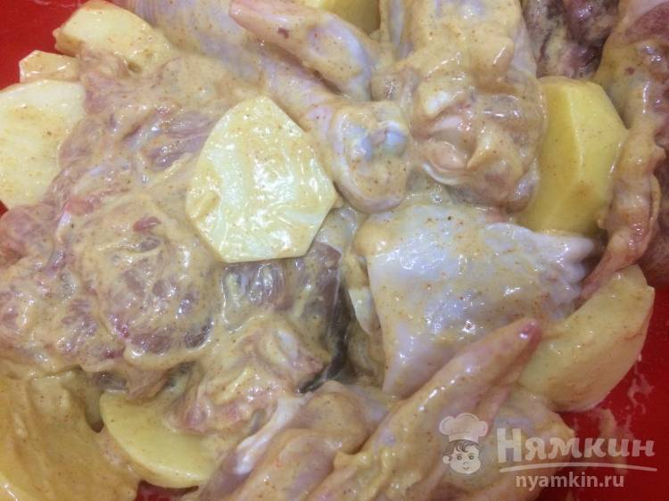 Курица с картошкой в сметанно-горчичном соусе - фото шаг 4