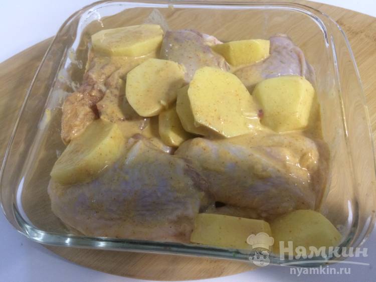Курица с картошкой в сметанно-горчичном соусе - фото шаг 5