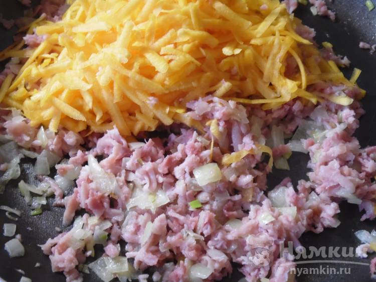 Горячая закуска из тыквы с ветчиной - фото шаг 3