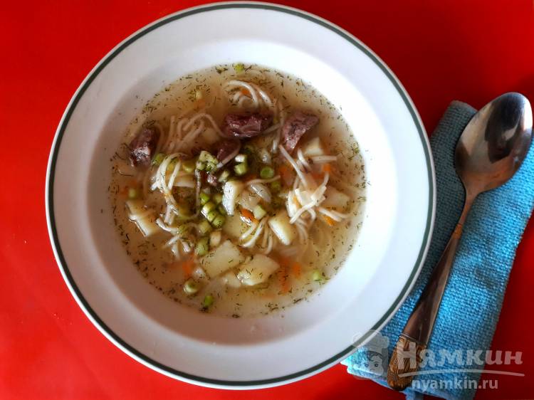 Суп с лапшой и куриной печенью - фото шаг 6