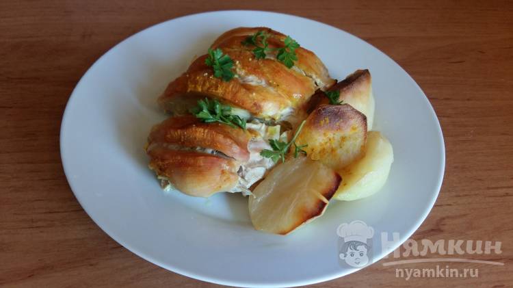 Запеченная куриная грудка с картофелем - фото шаг 4