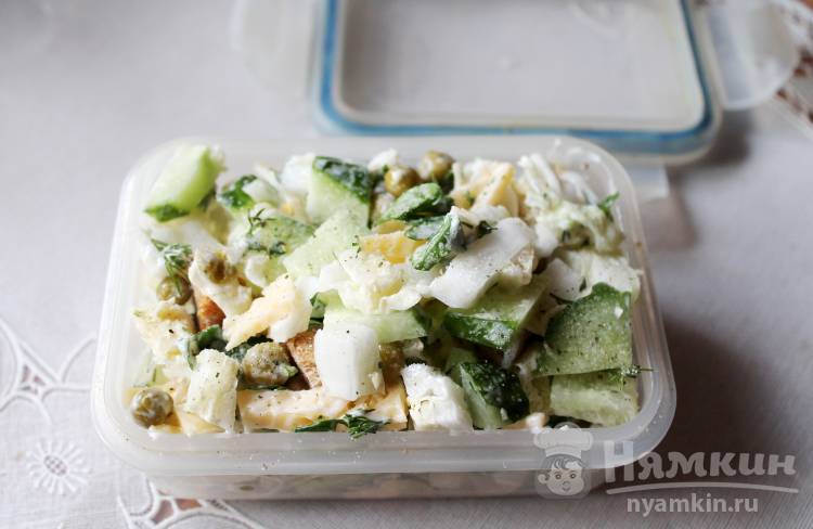 Салат с пекинской капустой и сыром на перекус - фото шаг 7