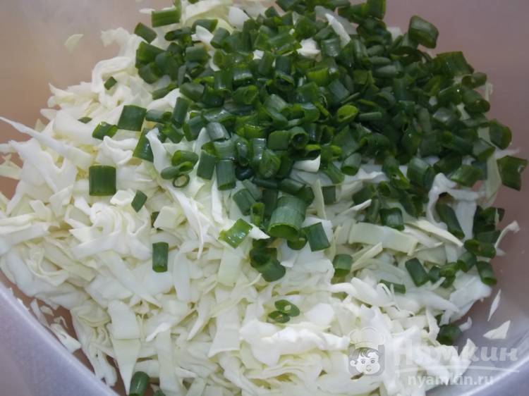 Капустный салат с соевым соусом и зеленым луком - фото шаг 2
