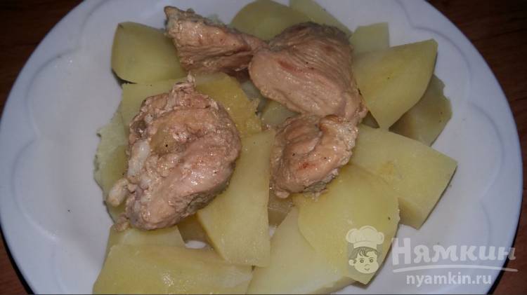Картофель с мясом зеленью и карри - фото шаг 2