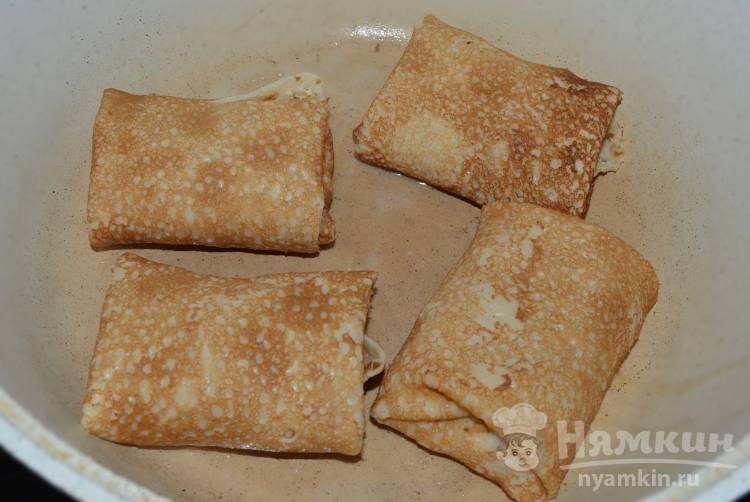  Блины фаршированные курицей и сыром  - фото шаг 5
