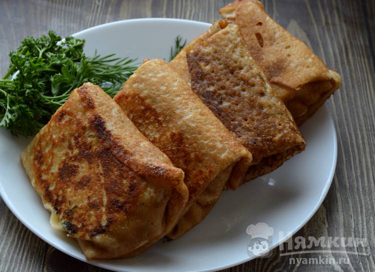  Блины фаршированные курицей и сыром  - фото шаг 6