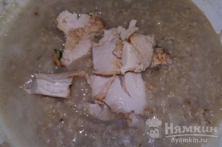 Овсяная каша с чесноком, яблоком и мясом - фото шаг 2