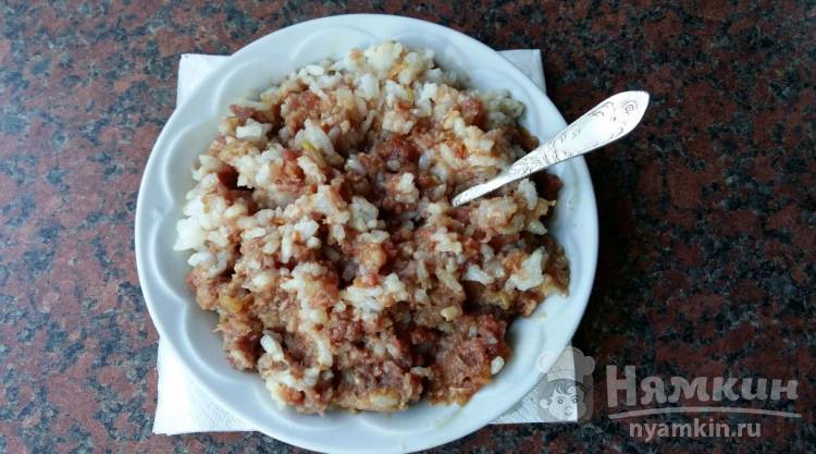 Говяжий фарш с рисом и луком - фото шаг 5