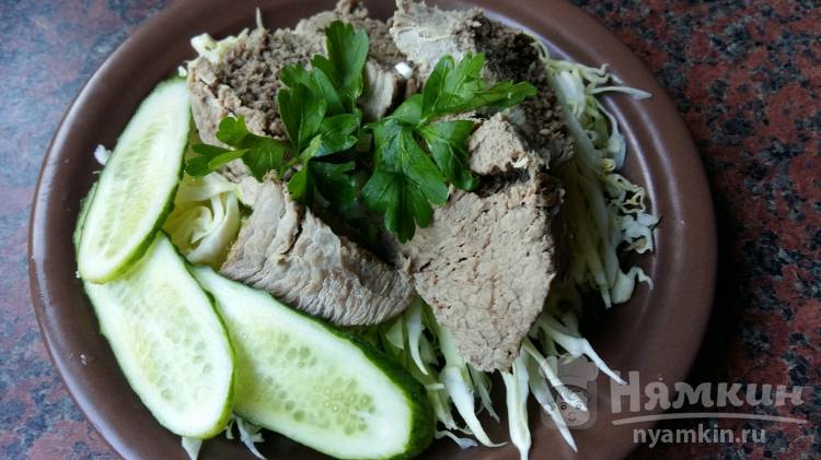 Вареная говядина со свежей капустой - фото шаг 5