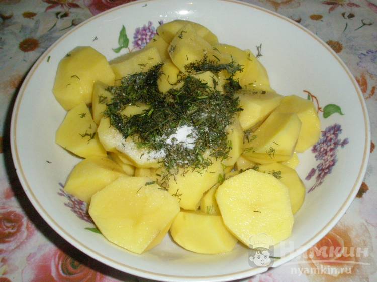 Картошка по-деревенски со свежим укропом - фото шаг 3