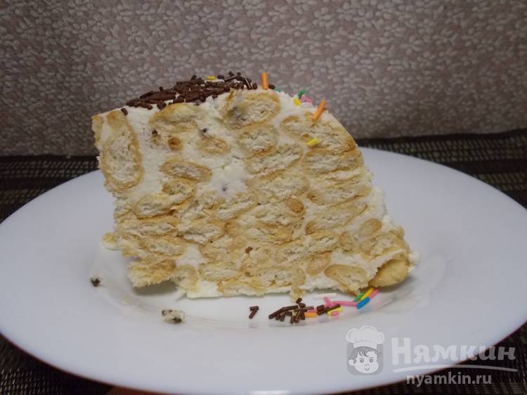 Торт без выпечки из печенья со сгущенкой