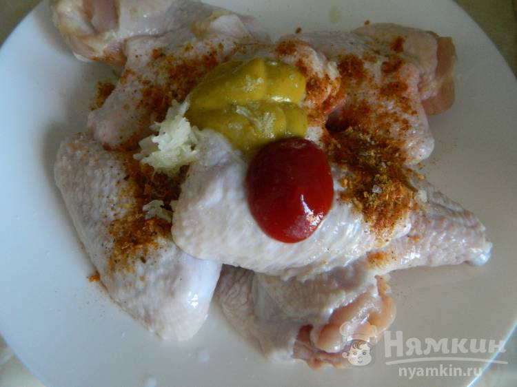 Куриные крылышки с горчицей, чесноком и кетчупом - фото шаг 2