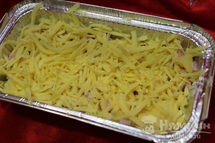 Быстрая запеканка с макаронами и ветчиной - фото шаг 8