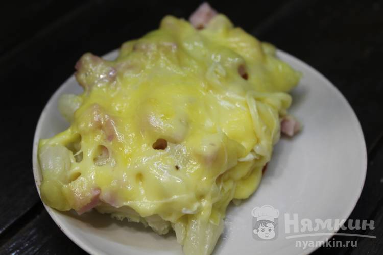 Быстрая запеканка с макаронами и ветчиной - фото шаг 9