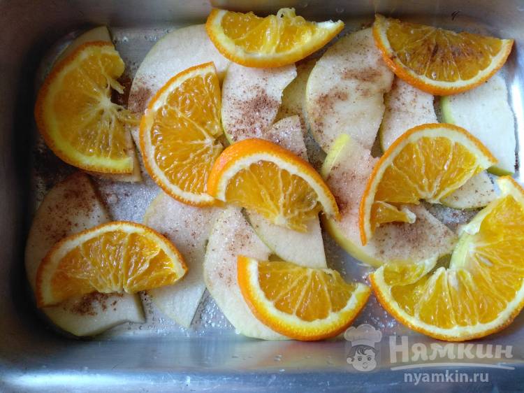 Запеченные фрукты с манной крупой и корицей - фото шаг 3