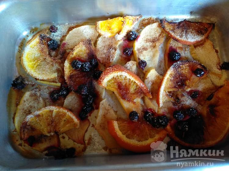 Запеченные фрукты с манной крупой и корицей - фото шаг 5