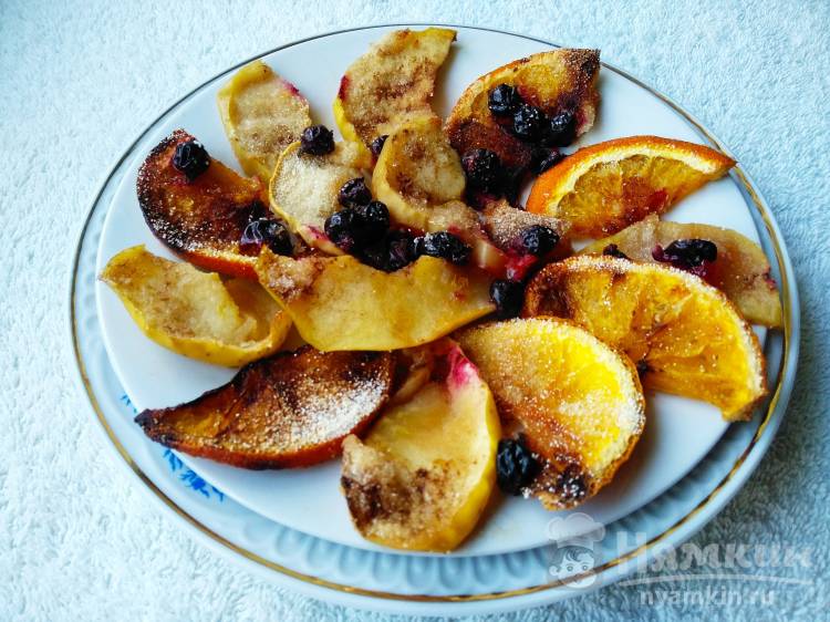 Запеченные фрукты с манной крупой и корицей - фото шаг 6