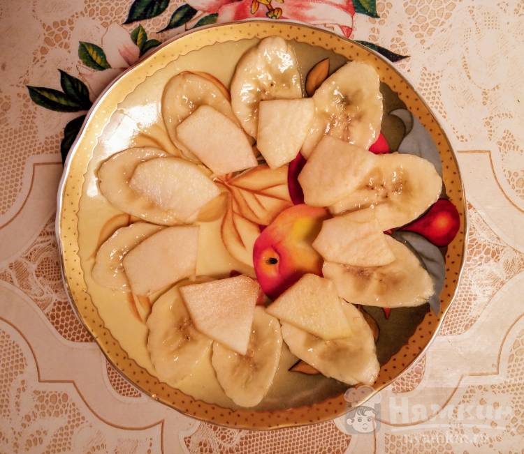 Фруктовый десерт с ванильным сахаром и корицей  - фото шаг 5