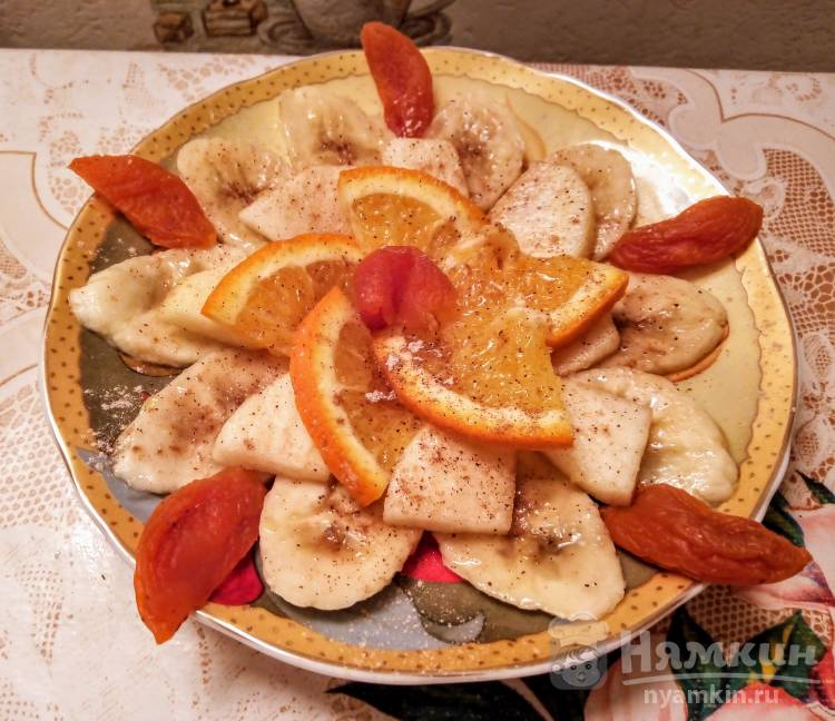 Фруктовый десерт с ванильным сахаром и корицей  - фото шаг 7