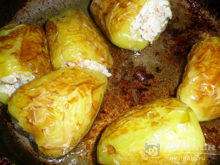 Жареный перец фаршированный рисом, мясом и кабачками - фото шаг 9