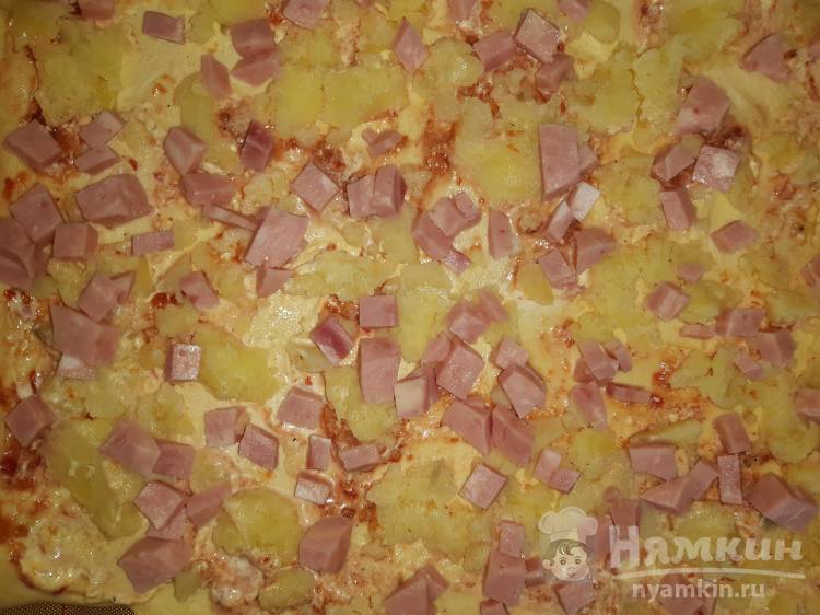 Пицца домашняя с кукурузой и ветчиной - фото шаг 4